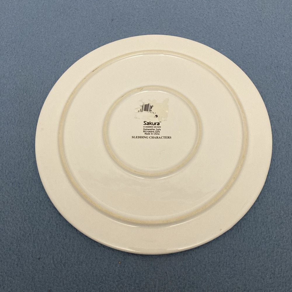 Sakura Debbie Mumm "Sledding Characters" Bear Round 9.5" Trivet Tray Cake Plate‎ - Picture 4 of 7
